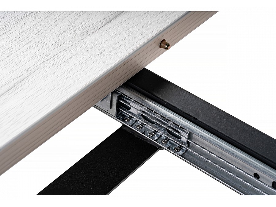 Стол деревянный раскладной Лота Лофт 120(160)х75х75 25 мм черный матовый / юта