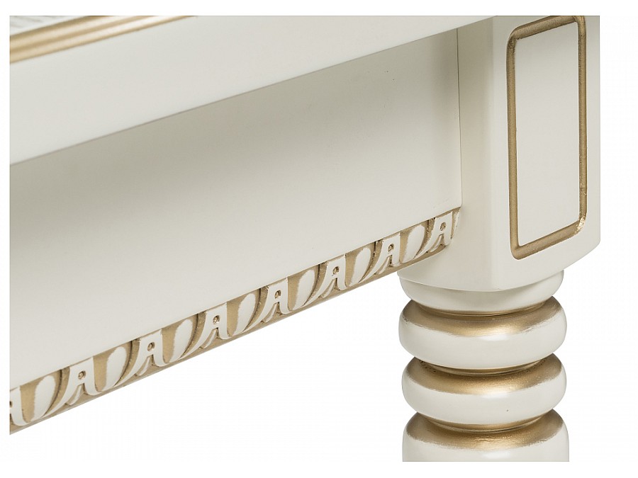 Стол деревянный Леджер слоновая кость / патина золото