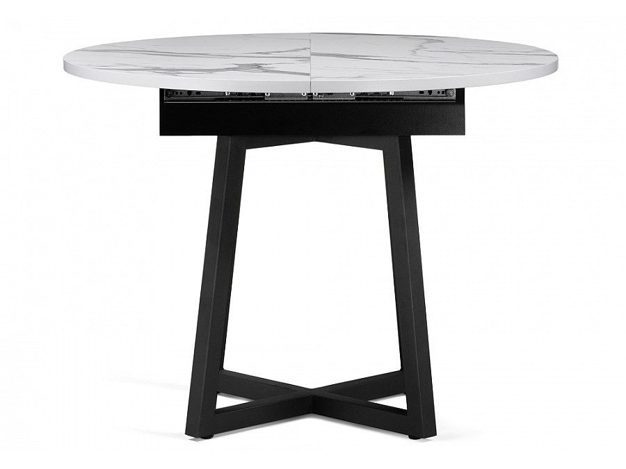 Стол деревянный Регна 100(130)х100х75 черный / белый