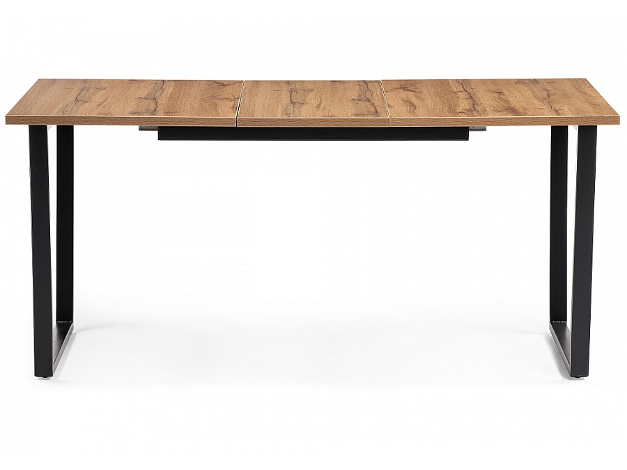 Стол деревянный раскладной Лота Лофт 120(160)х75х75 25 мм черный матовый / дуб вотан