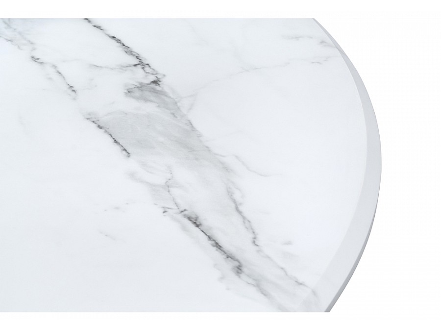 Стол деревянный Абилин 90 мрамор белый / черный матовый