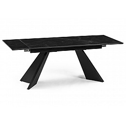 Керамический стол Ливи 140х80х78 черный мрамор / черный