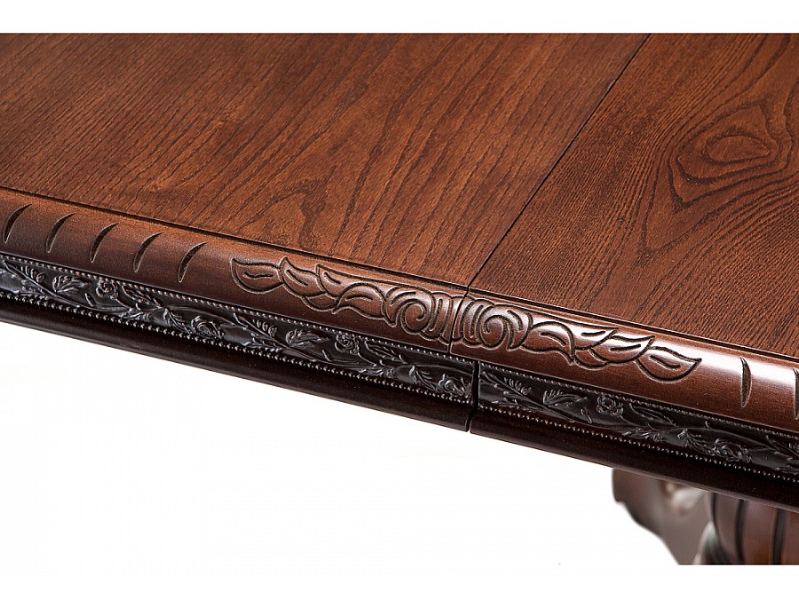 Стол деревянный Кантри 160(200-240)х107х78 орех с коричневой патиной