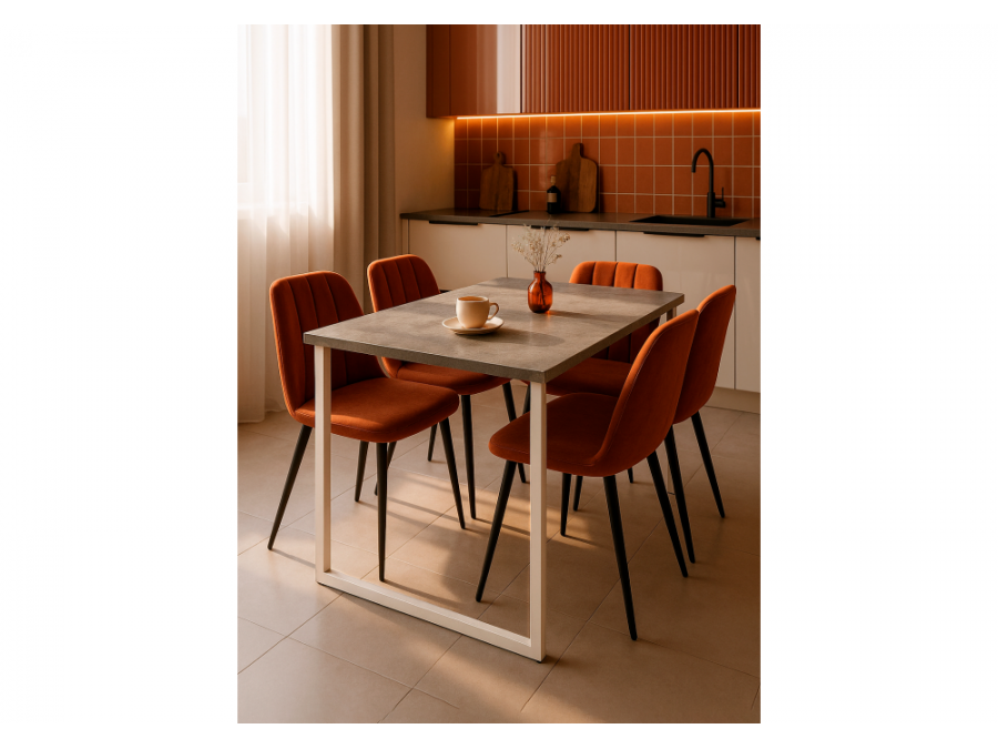 Лиман 140 x 80 бетон светлый / белый матовый