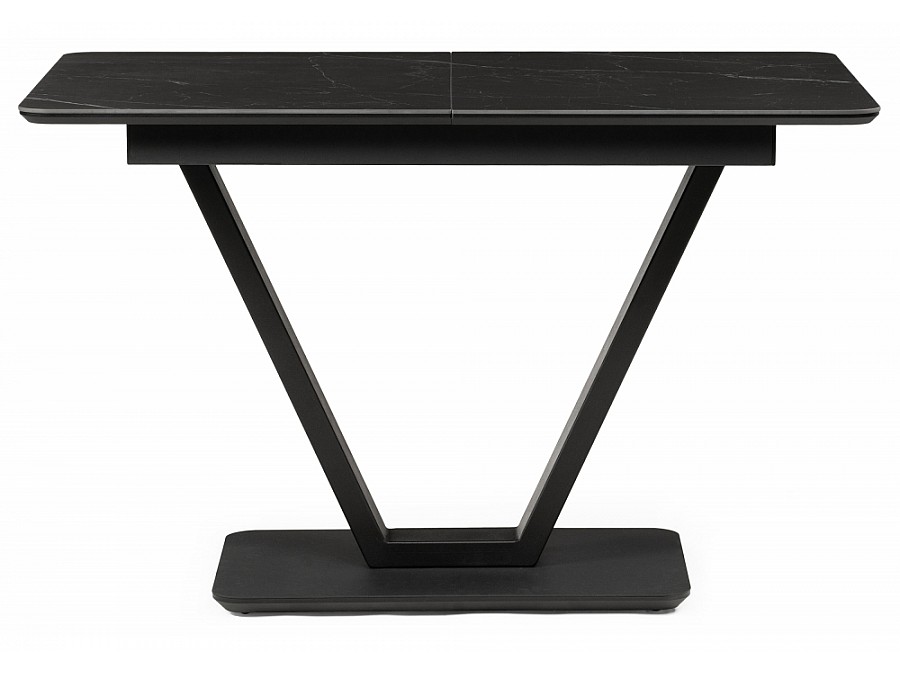 Керамический стол Бугун 120(160)х80х77 черный мрамор / черный