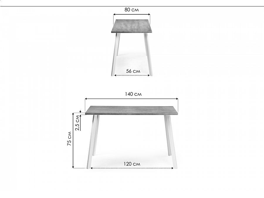 Стол деревянный Тринити Лофт 140x80x75 25 мм дуб вотан / черный матовый