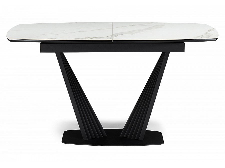 Вейл 140(180)х80 белый мрамор snow white / черный