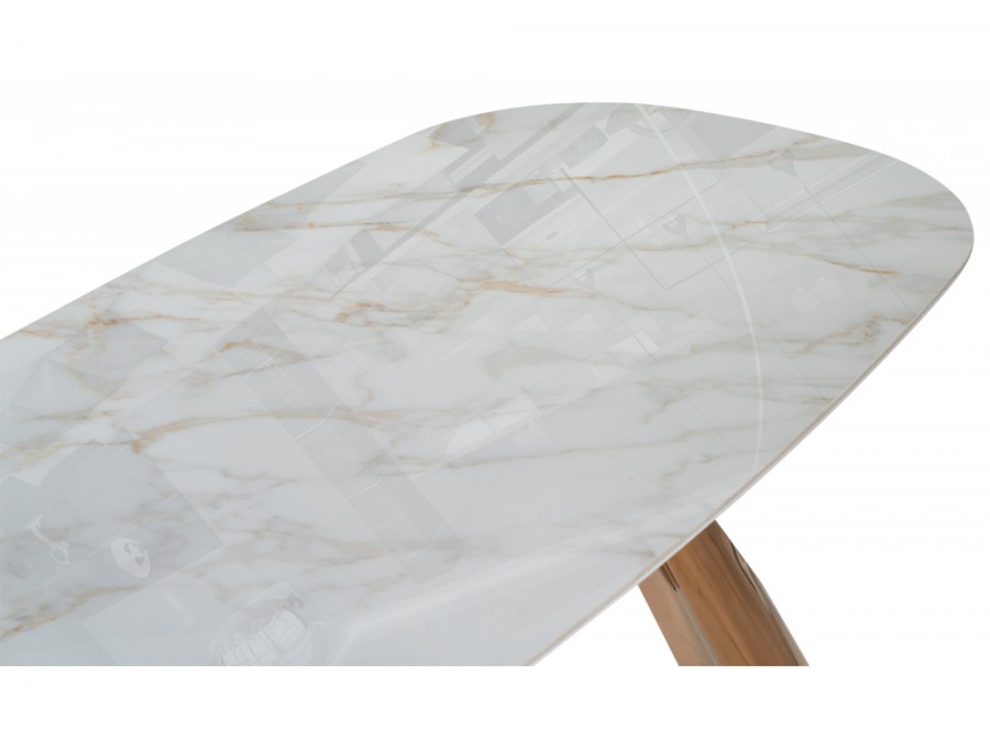 Танго 200х90 белый мрамор carla larkin / розовое золото