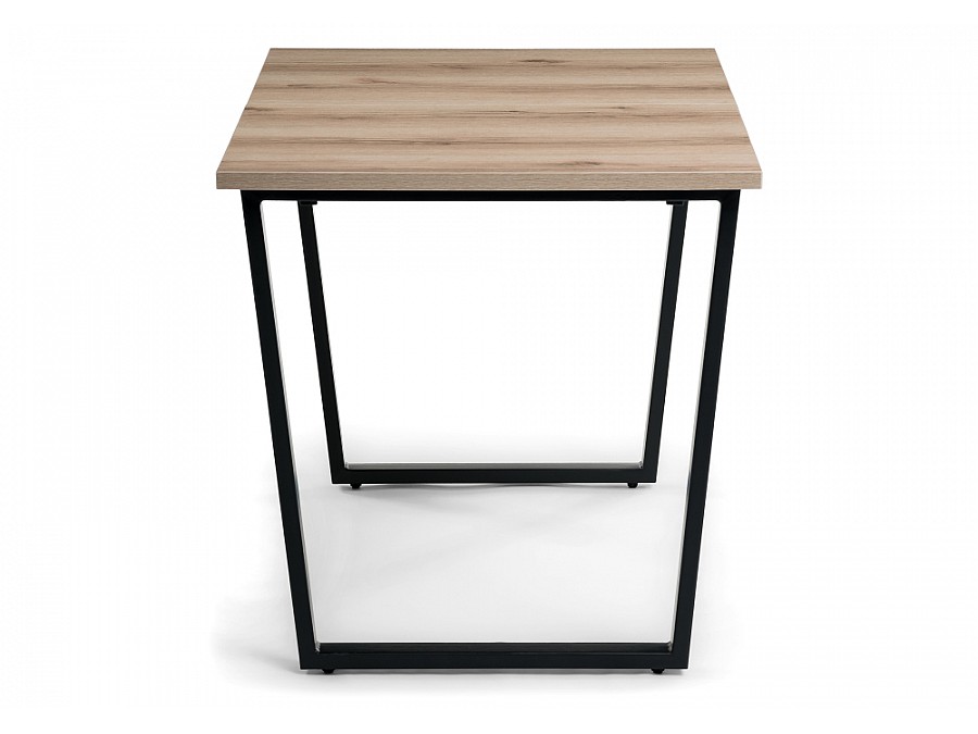 Стол деревянный раскладной Лота Лофт 120(160)х75х75 25 мм черный матовый / дуб делано светлый