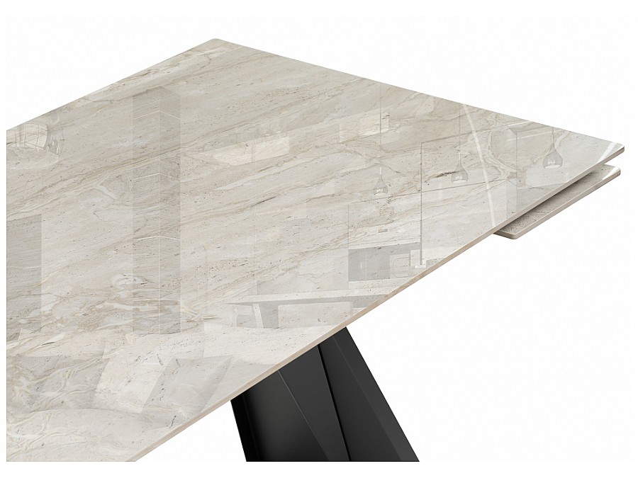 Керамический стол Хорсборо 140(200)х80х79 dyna fantasico grey / черный