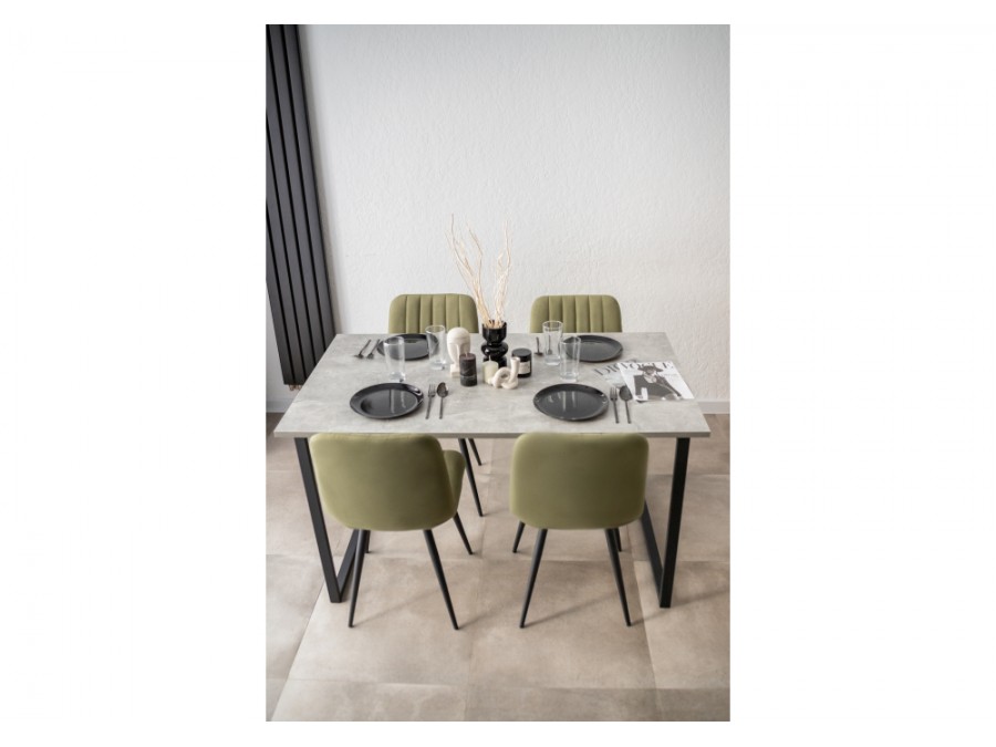 Лиман 140 х 80 бетон светлый / черный матовый