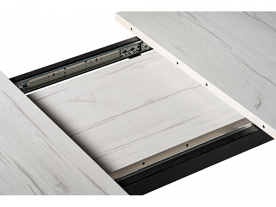 Стол деревянный раскладной Лота Лофт 120(160)х75х75 25 мм черный матовый / юта