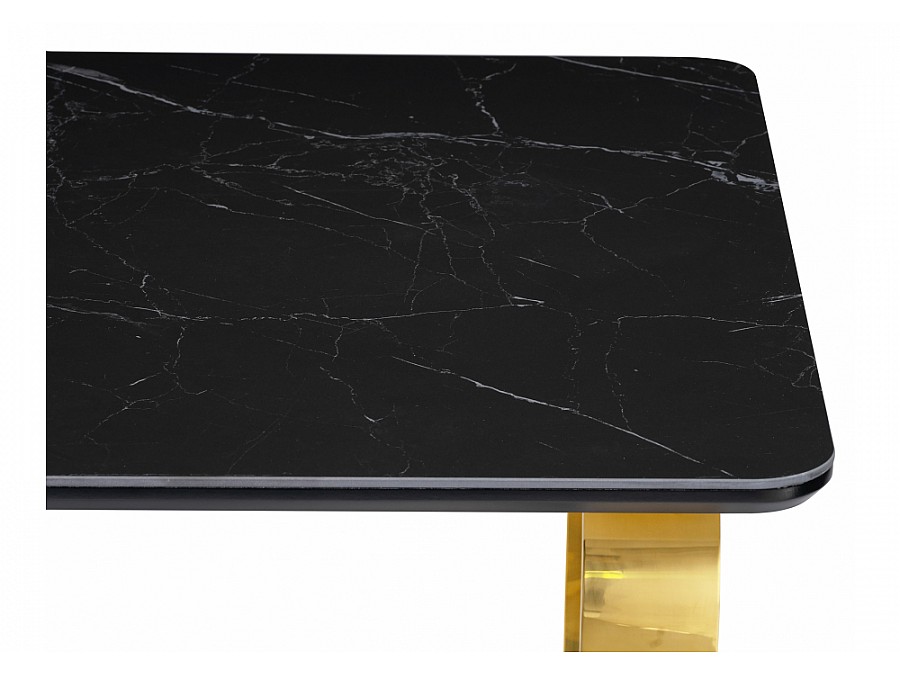 Керамический стол Селена 4 160х90 черный мрамор / золото