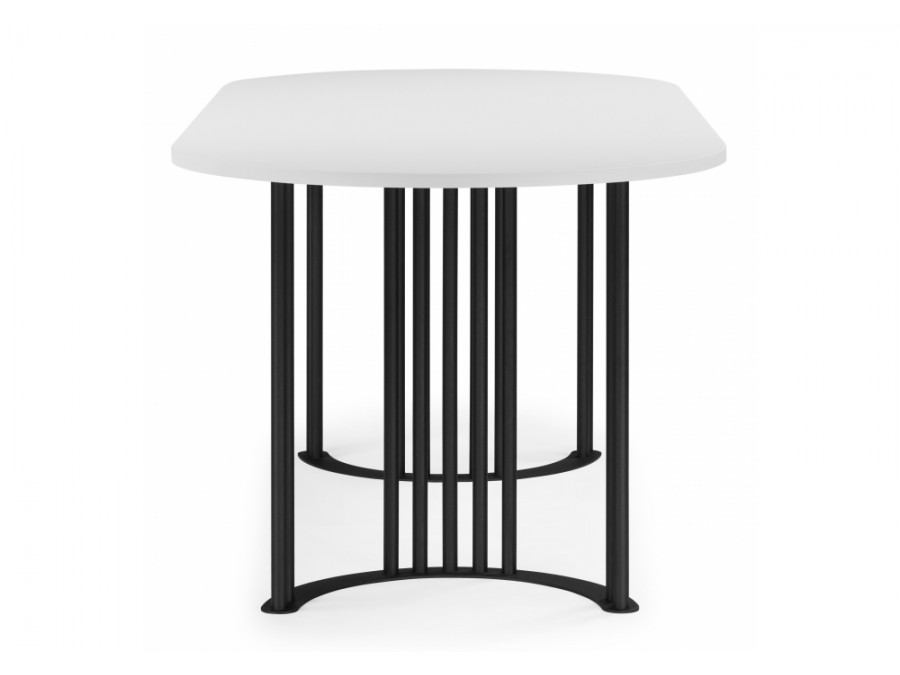 Хьюго О 200 х 90 белая шагрень пленка / черные ноги