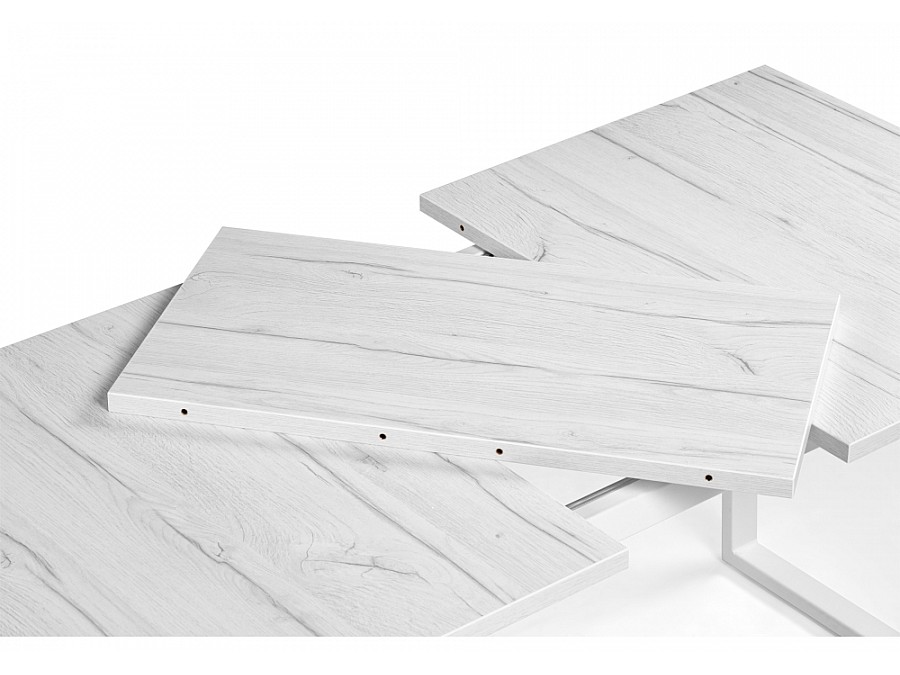 Стол деревянный Стол раскладной Лота Лофт 120(160)х75х75 25 мм юта / матовый белый