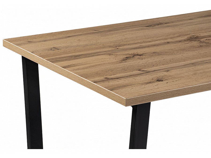 Стол деревянный Лота Лофт 120х74х75 25 мм дуб вотан / матовый черный