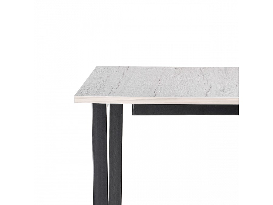 Стол деревянный раскладной Лота Лофт 120(160)х75х75 25 мм черный матовый / юта