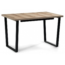 Стол деревянный раскладной Лота Лофт 120(160)х75х75 25 мм черный матовый / дуб делано светлый