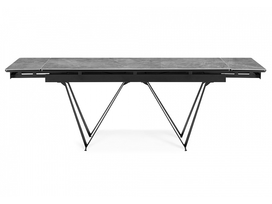 Керамический стол Марвин 160(220)х90х76 серый глняец / черный