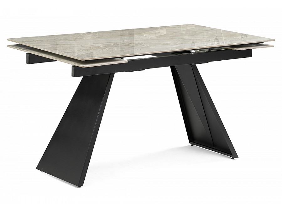 Керамический стол Хорсборо 140(200)х80х79 dyna fantasico grey / черный