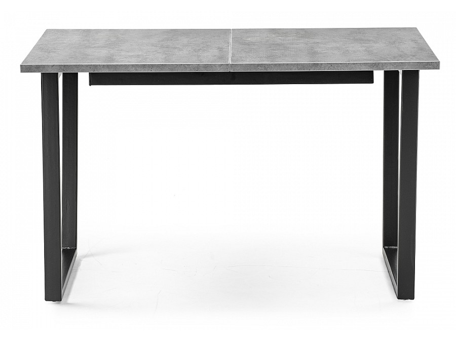 Стол деревянный раскладной Лота Лофт 120(160)х75х75 25 мм черный матовый / бетон