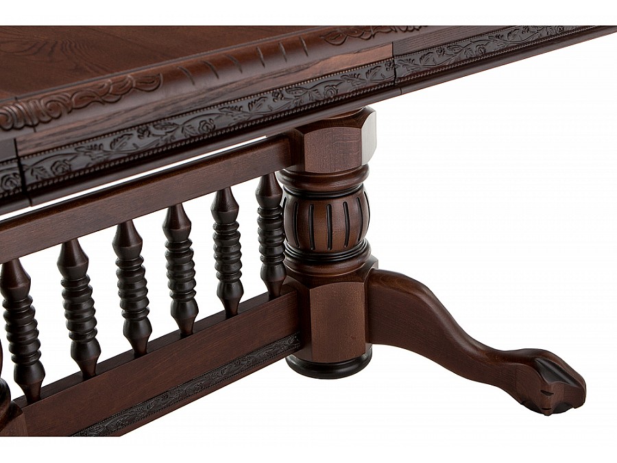 Стол деревянный Кантри 160(200-240)х107х78 орех с коричневой патиной