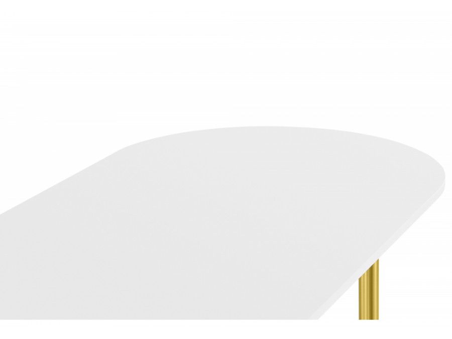 Хьюго О 180 х 90 белая шагрень пленка / золотые ноги