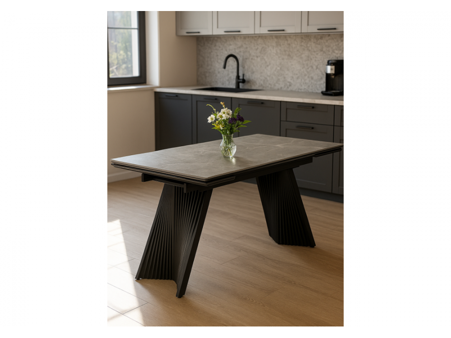 Вейв 160(220)х89 larka grey / черный