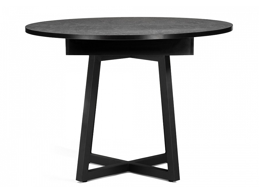 Стол деревянный Регна 100(130)х100х75 черный / бежевый