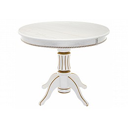 Стол деревянный Павия 100 молочный / золотая патина