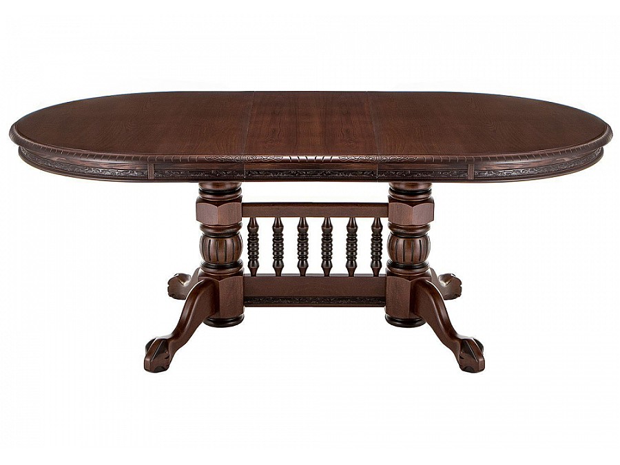 Стол деревянный Кантри 160(200-240)х107х78 орех с коричневой патиной