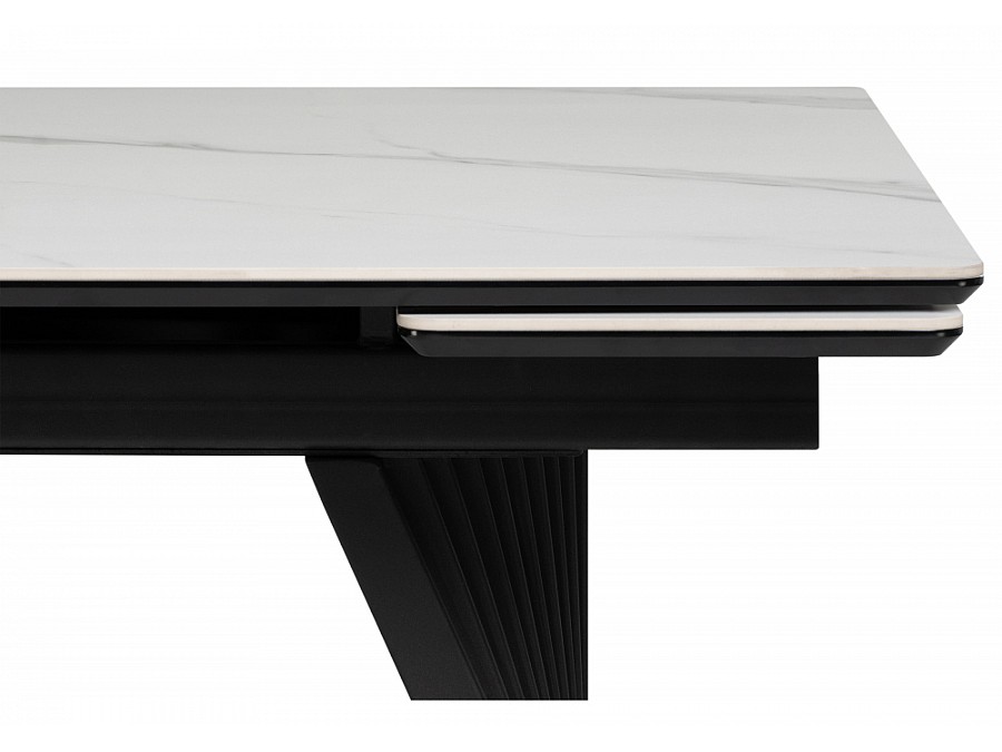 Вейв 160(220)х89 белый мрамор snow white / черный