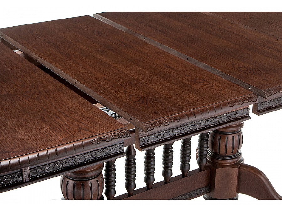 Стол деревянный Кантри 160(200-240)х107х78 орех с коричневой патиной