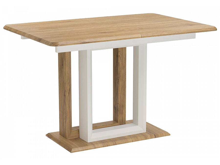 Стол деревянный Санса 120(160)х80х76 дуб монтана / белая шагрень