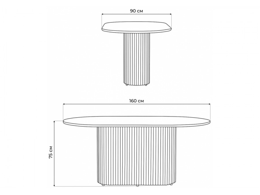 Барон О 160 х 90 черная пленка шагрень / черные ноги
