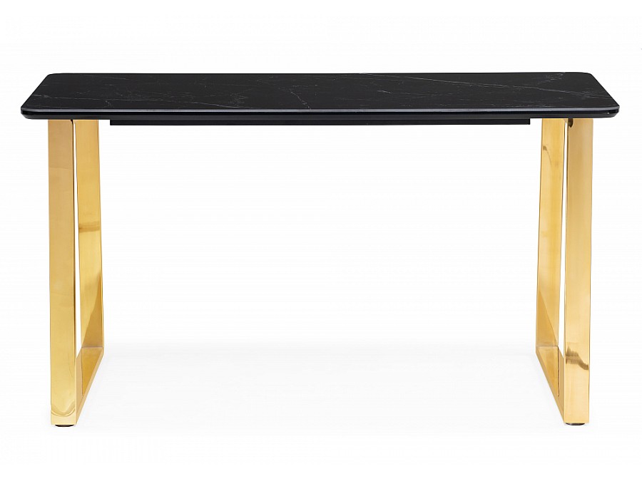 Керамический стол Селена 2 140х80 черный мрамор / золото