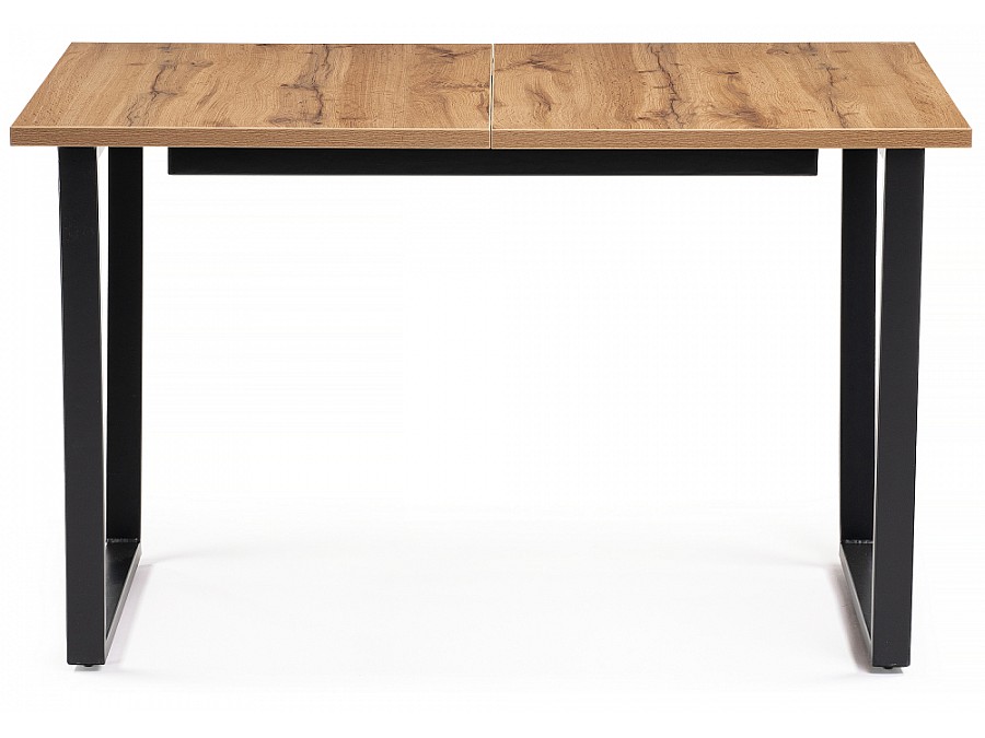 Стол деревянный раскладной Лота Лофт 120(160)х75х75 25 мм черный матовый / дуб вотан