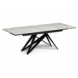 Керамический стол Блэкберн 160(220)х89 белый gilt white / черный