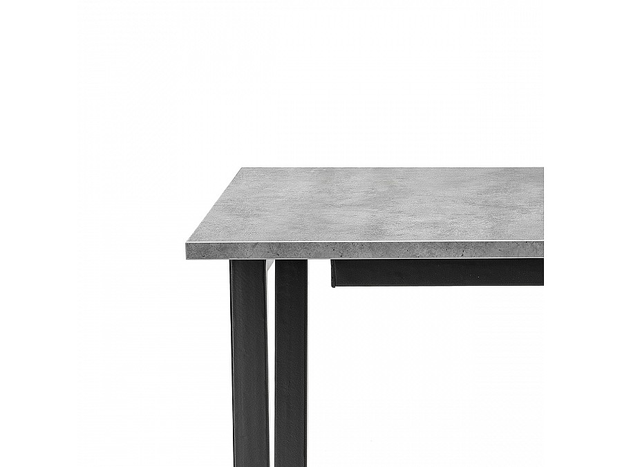 Стол деревянный раскладной Лота Лофт 120(160)х75х75 25 мм черный матовый / бетон