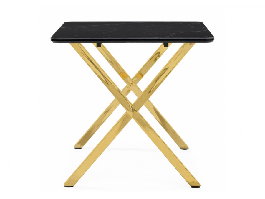 Керамический стол Селена 3 140х80 черный мрамор / золото