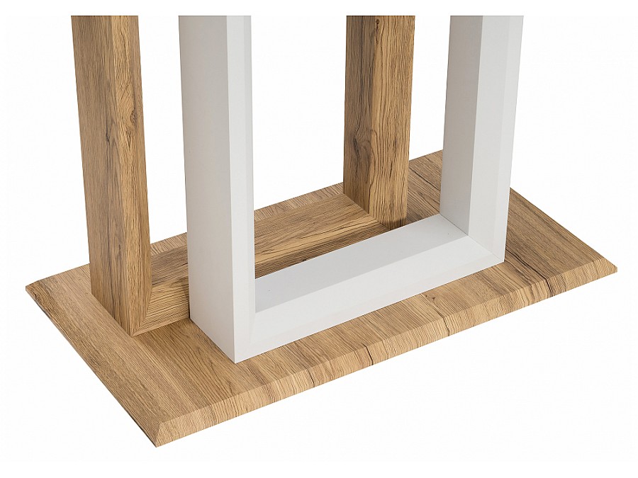 Стол деревянный Санса 120(160)х80х76 дуб монтана / белая шагрень