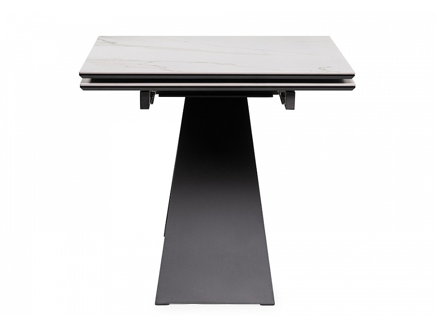 Керамический стол Ноттингем 160(220)х90х77 белый мрамор / черный