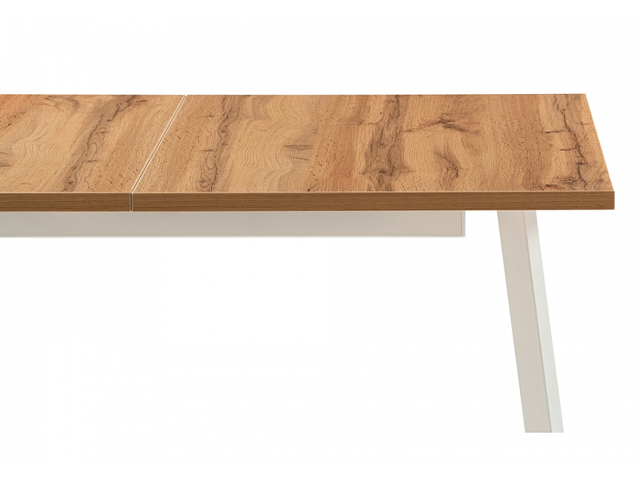 Стол деревянный Стол раскладной Колон Лофт 120(160)х75х75 25 мм дуб вотан / белый матовый