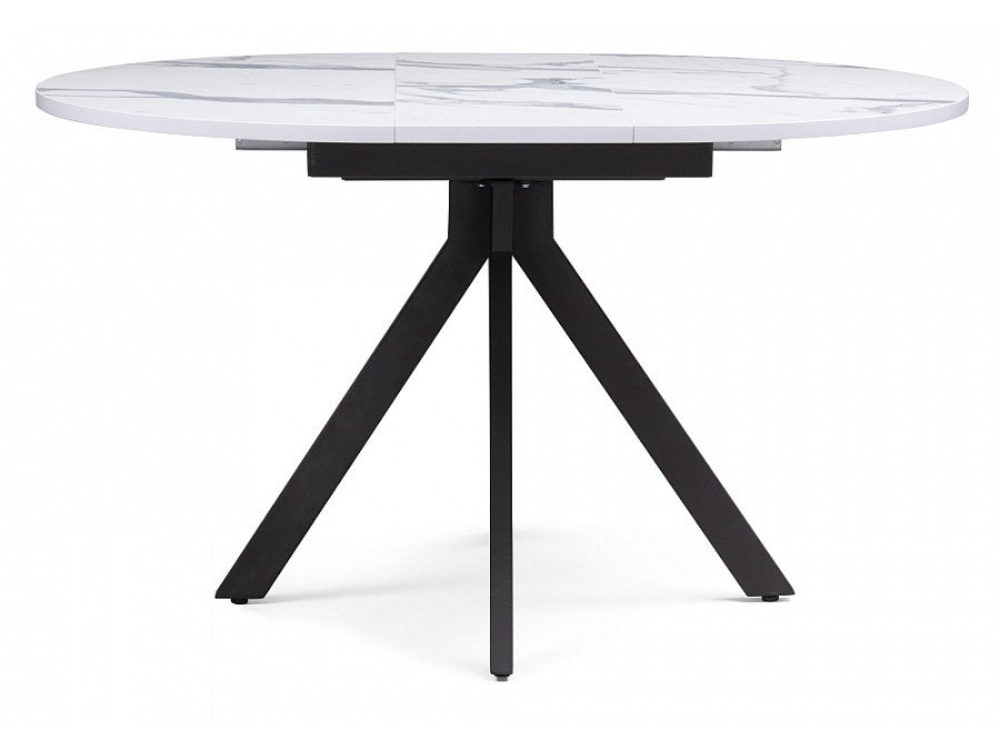 Стол деревянный Бетина 100(130)х100х75 мрамор белый / черный