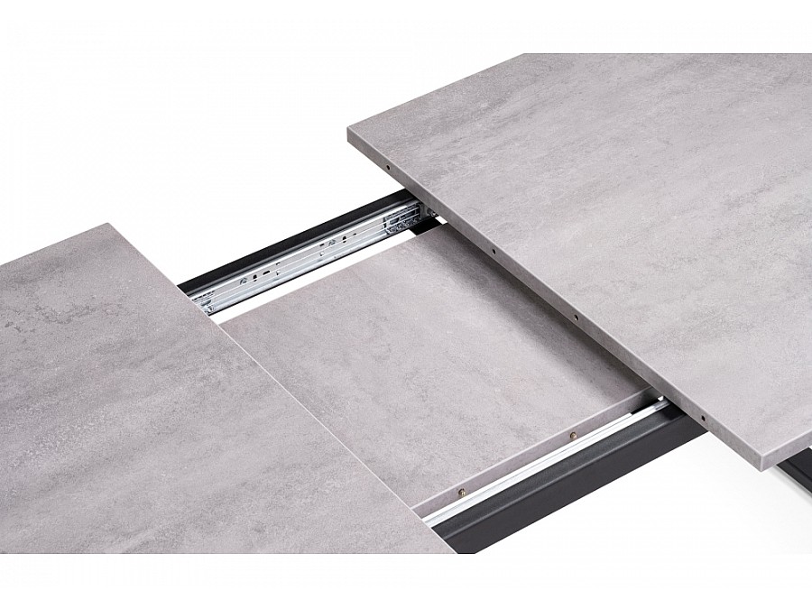 Стол деревянный Лота Лофт 140(180)х80х74 25 мм  бетон / черный матовый