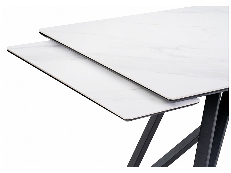 Вилсон 160(220)х89х75 белый мрамор snow white / черный