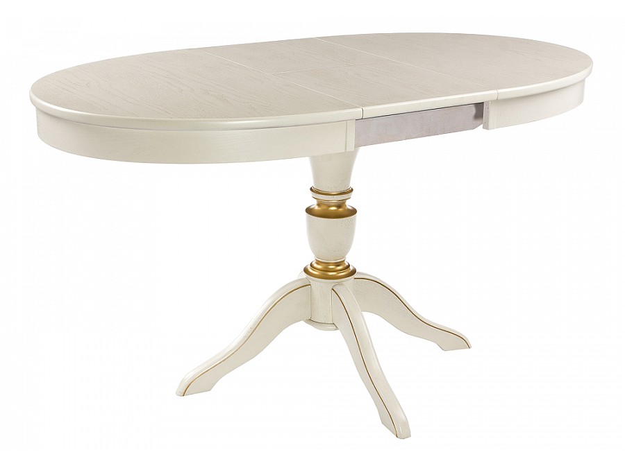 Стол деревянный Arno 106(141)х75х76 молочный патина