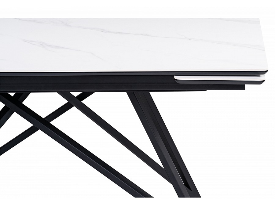 Вилсон 160(220)х89х75 белый мрамор snow white / черный