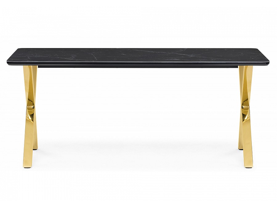 Керамический стол Селена 3 180х90 черный мрамор / золото