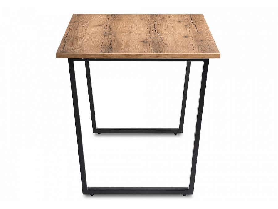 Стол деревянный Лота Лофт 140х80х75 25 мм дуб делано темный / матовый черный